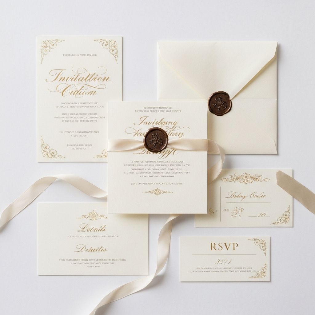 Elegant wedding invitation suite